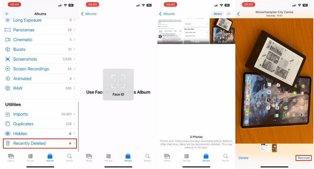 大厂苹果14维修分享 iPhone14 上恢复已删除的照片 