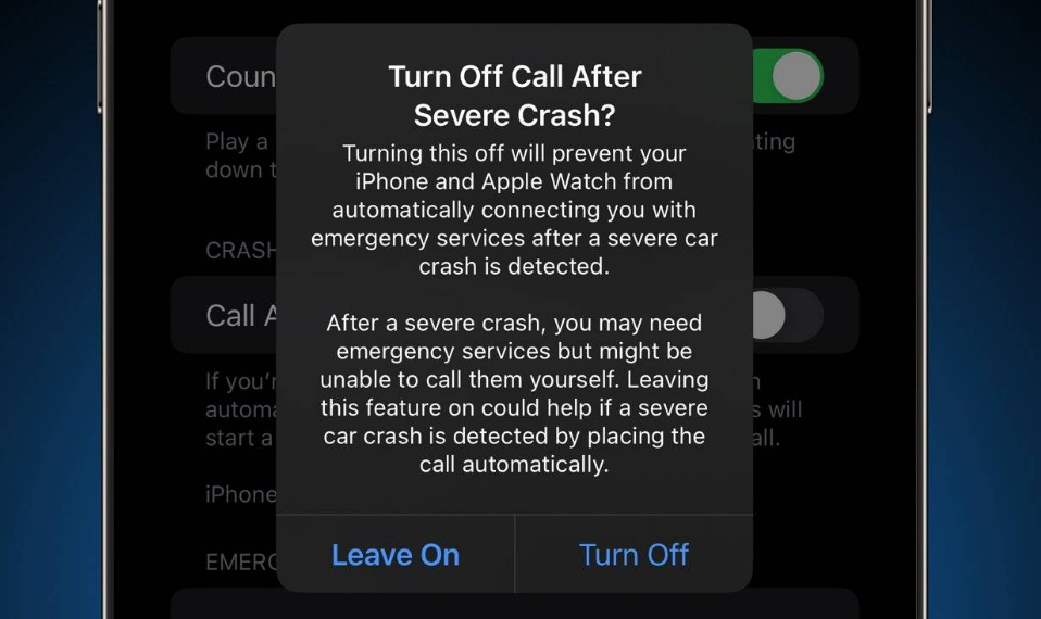 大厂苹果14维修分享 iPhone 14 和 Apple Watch 上关闭崩溃检测 